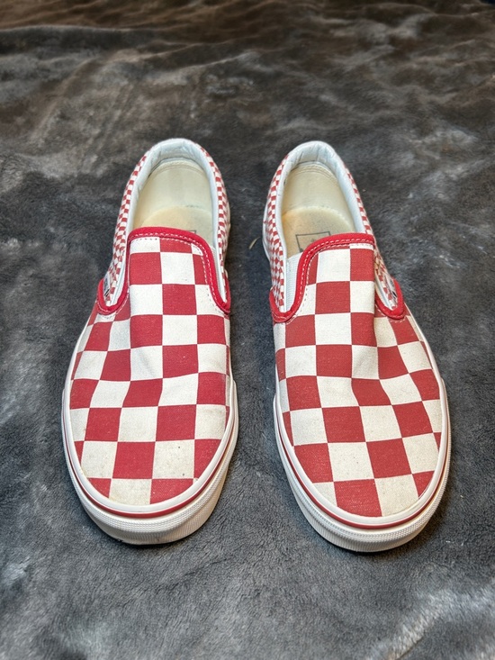 Vans Shoes - Vans Red Checkered Slip-On Shoes size 7